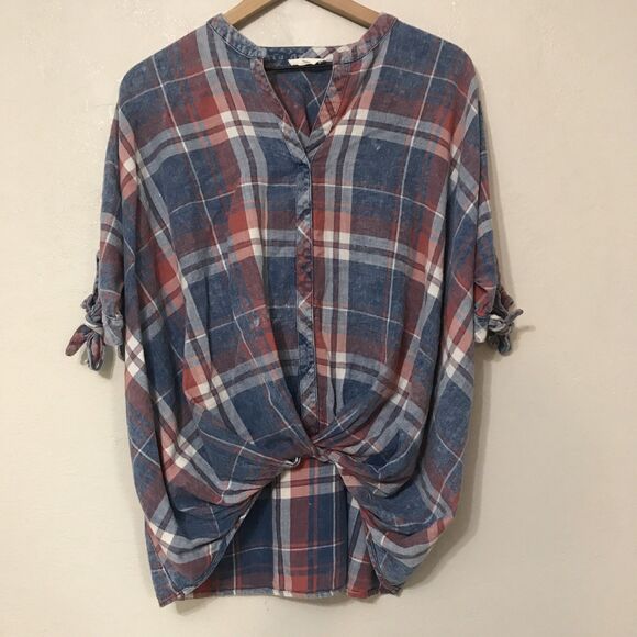 Humming Bird Plaid Top Womens Size S - Picture 1 of 8